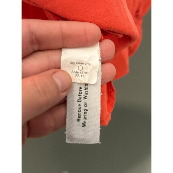 J CREW Women’s 4 Coral LUCINDA Silk Long Sleeve Button Up Top Blouse - Picture 8 of 12